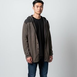 Men's Charcoal Cardigan Sweater